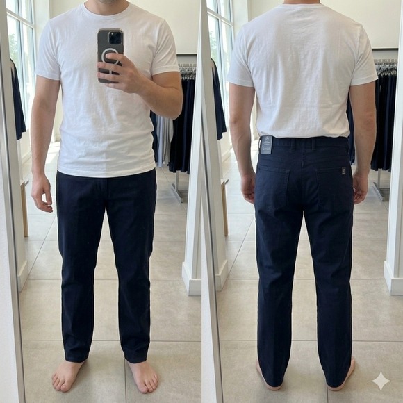 Hart Schaffner Marx Other - NWT Hart Schaffner Marx Flat Front Pants Mens 38 X 30 Navy Blue Casual Chino